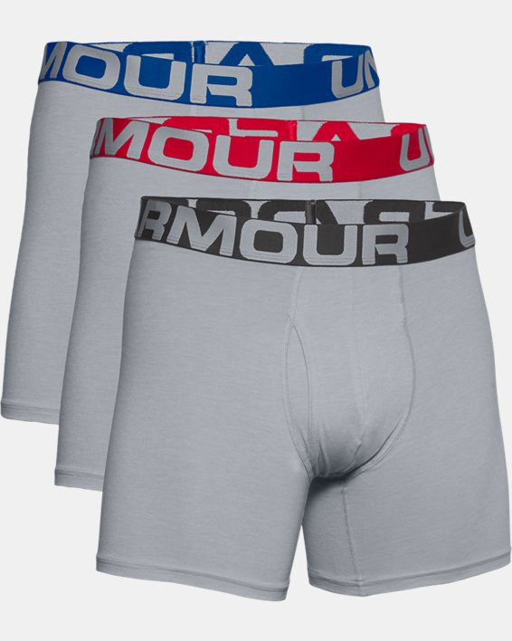 Men's Under Armour Charged Cotton Gray 6" Boxerjock 3 pack Size XL 